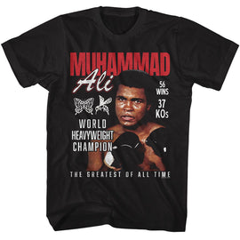 Muhammad Ali-Muhammad Ali Heavyweight Champion-Black Adult S/S T-Shirt - Black