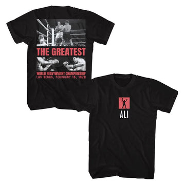 Muhammad Ali-Muhammad Ali Boxing Match Of Century-Black Adult S/S T-Shirt ***F&B***-S - Black