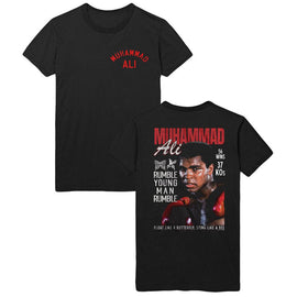 Muhammad Ali-Muhammad Ali Rumble Young Man Front And Back-Black Adult S/S T-Shirt ***F&B***-S - Black