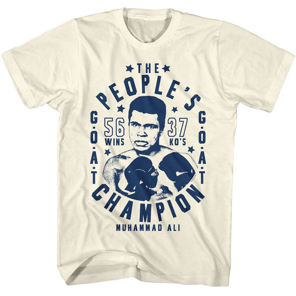 Muhammad Ali-Muhammad Ali Peoples Champ Goat-Natural Adult S/S T-Shirt - Natural
