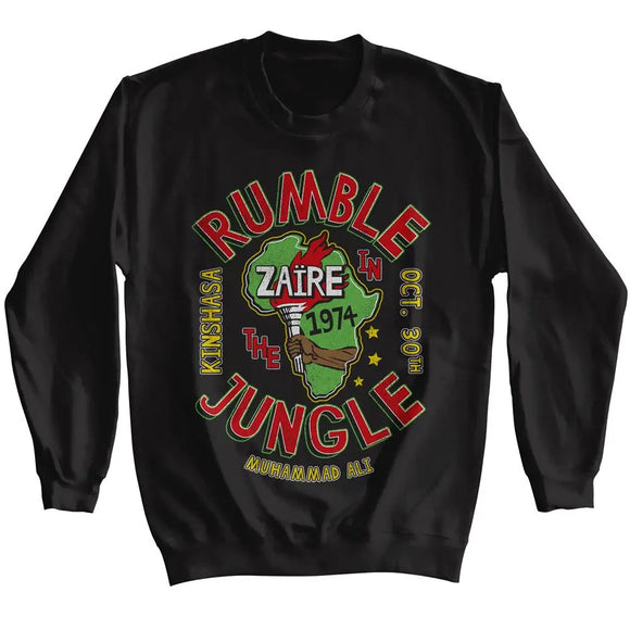 Muhammad Ali-Muhammad Ali Ritj 74-Black Adult L/S Sweatshirt-S - Black