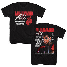 Muhammad Ali-Muhammad Ali Heavyweight Champ F B-Black Adult S/S T-Shirt ***F&B***-S - Black