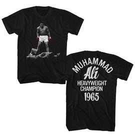 Muhammad Ali-Muhammad Ali Vs Liston 1965 Champ F B-Black Adult S/S T-Shirt ***F&B***-S - Black