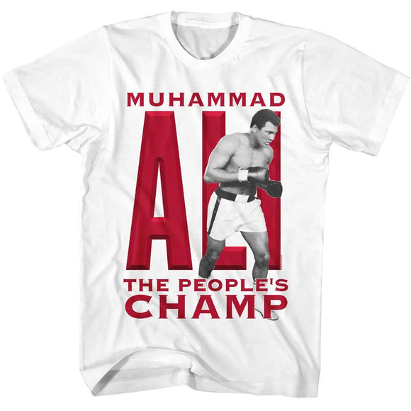 Muhammad Ali-Muhammad Ali Peoples Champ-White Adult S/S T-Shirt - White