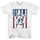 Muhammad Ali-Muhammad Ali Flag-White Adult S/S T-Shirt - White