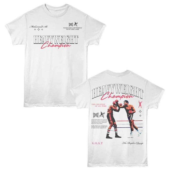 Muhammad Ali-Muhammad Ali Heavyweight Champion F B-White Adult S/S T-Shirt ***F&B***-S - White