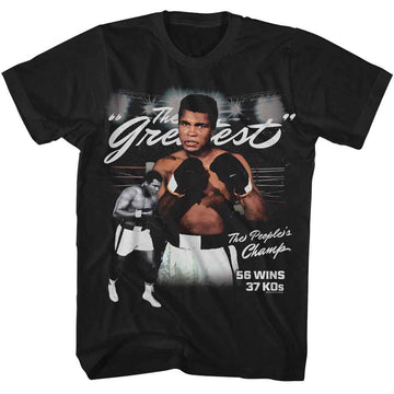 Muhammad Ali-Muhammad Ali The Greatest-Black Adult S/S T-Shirt - Black