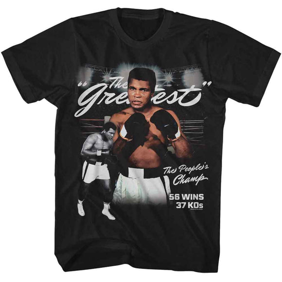 Muhammad Ali-Muhammad Ali The Greatest-Black Adult S/S T-Shirt - Black
