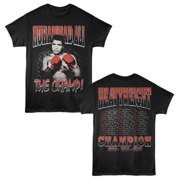 Muhammad Ali-Muhammad Ali Fight Tour F B-Black Adult S/S T-Shirt ***F&B***-S - Black