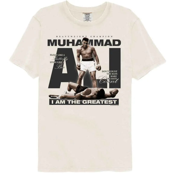 Muhammad Ali-Muhammad Ali Iconic Photo And Quotes-Ivory Adult S/S Comfort Color T-Shirt - Ivory