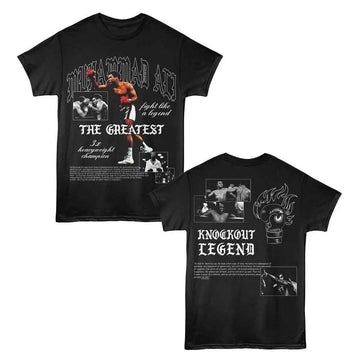 Muhammad Ali-Muhammad Ali Knockout Legend F B-Black Adult S/S T-Shirt ***F&B***-S - Black