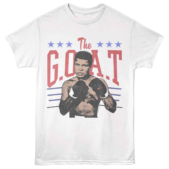 Muhammad Ali-Muhammad Ali The Goat-White Adult S/S T-Shirt - White