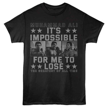 Muhammad Ali-Muhammad Ali Impossible To Lose-Black Adult S/S T-Shirt - Black