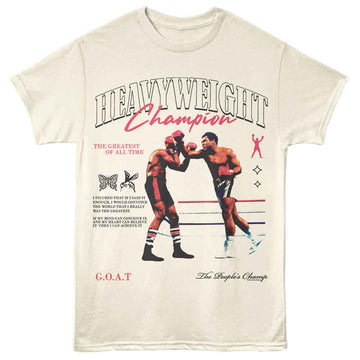 Muhammad Ali-Muhammad Ali Heavyweight Champion-Natural Adult S/S T-Shirt - Natural