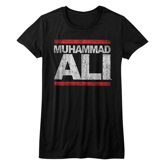 Muhammad Ali-Run Ali-Black Ladies S/S T-Shirt - Black