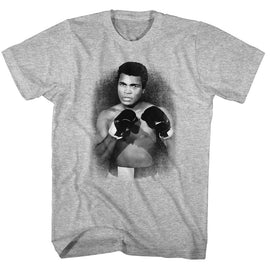 Muhammad Ali-1137-A3-Gray Heather Adult S/S T-Shirt - Gray Heather