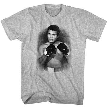 Muhammad Ali-1137-A3-Gray Heather Adult S/S T-Shirt - Gray Heather