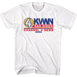 Anchorman-Ch 4 News Logo-White Adult S/S T-Shirt - White