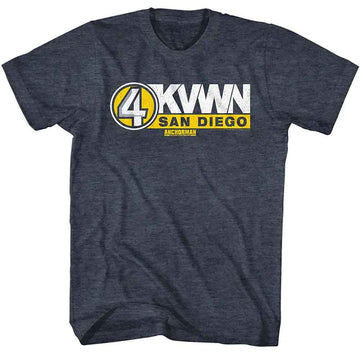 Anchorman-Ch 4 Wht And Yel-Navy Heather Adult S/S T-Shirt - Navy Heather