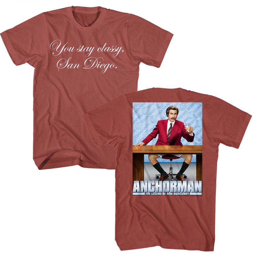 Anchorman Anchorman Stay Classy Front And Back Adult T-Shirts