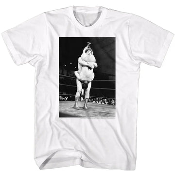 Andre The Giant-Shake Down-White Adult S/S T-Shirt - White