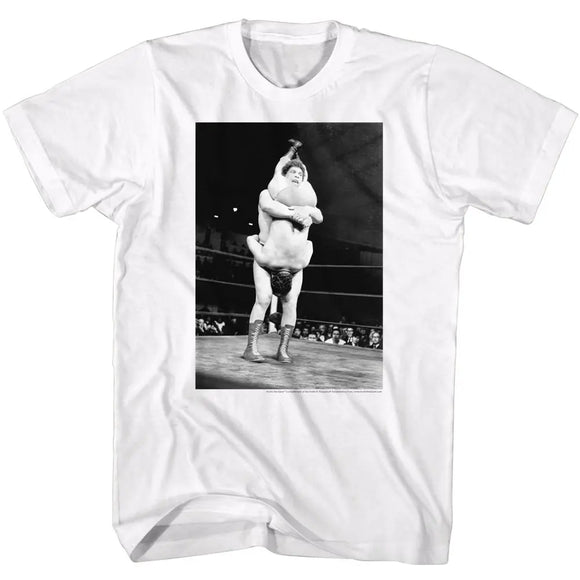 Andre The Giant-Shake Down-White Adult S/S T-Shirt - White