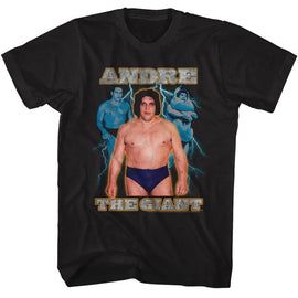 Andre The Giant-Andre The Giant Lightning-Black Adult S/S T-Shirt - Black
