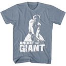 Andre The Giant-Andre The Giant-Indigo Heather Adult S/S T-Shirt - Indigo Heather