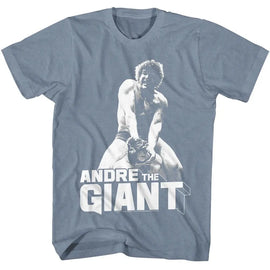 Andre The Giant-Andre The Giant-Indigo Heather Adult S/S T-Shirt - Indigo Heather