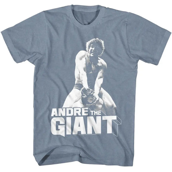 Andre The Giant-Andre The Giant-Indigo Heather Adult S/S T-Shirt - Indigo Heather