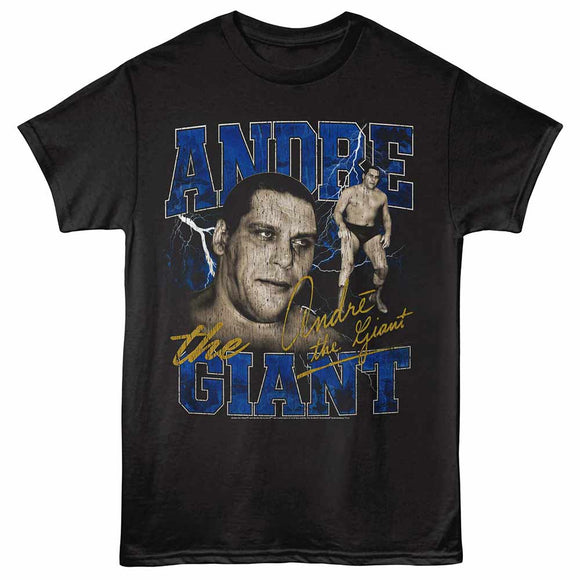 Andre the Giant Lightning Black Adult T-Shirt