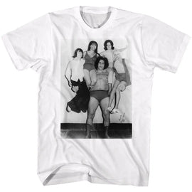 Andre The Giant-Right And Left-White Adult S/S T-Shirt - White
