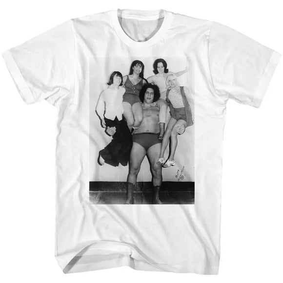 Andre The Giant-Right And Left-White Adult S/S T-Shirt - White