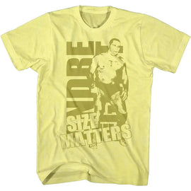 Andre The Giant-Size Gold-Yellow Heather Adult S/S T-Shirt - Yellow Heather