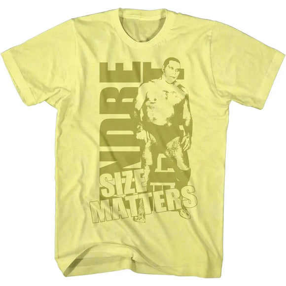 Andre The Giant-Size Gold-Yellow Heather Adult S/S T-Shirt - Yellow Heather