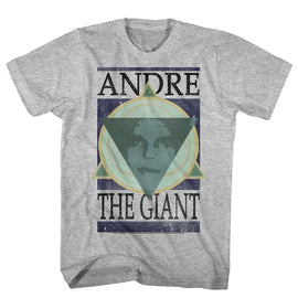 Andre The Giant-Andre Geometric-Gray Heather Adult S/S T-Shirt - Gray Heather