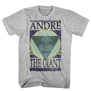 Andre The Giant-Andre Geometric-Gray Heather Adult S/S T-Shirt - Gray Heather