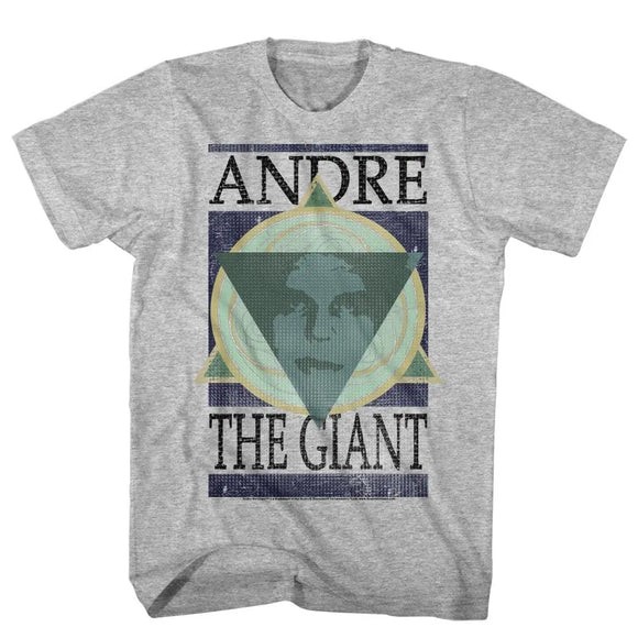 Andre The Giant-Andre Geometric-Gray Heather Adult S/S T-Shirt - Gray Heather