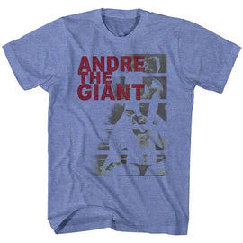 Andre The Giant-Andre Bars-Light Blue Heather Adult S/S T-Shirt - Light Blue Heather
