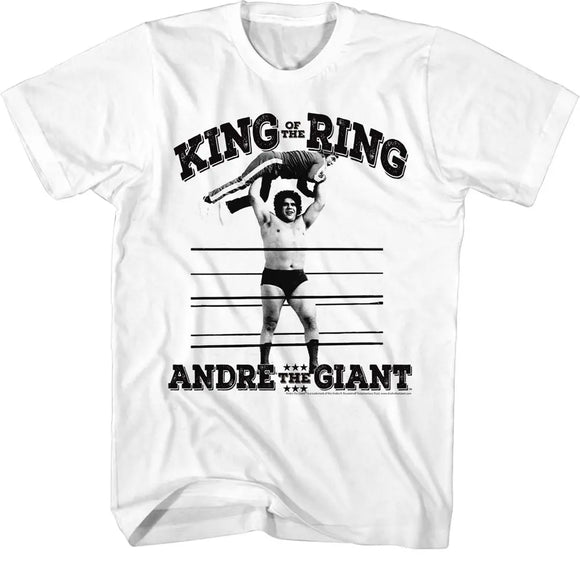 Andre The Giant-King Of The Ring-White Adult S/S T-Shirt - White