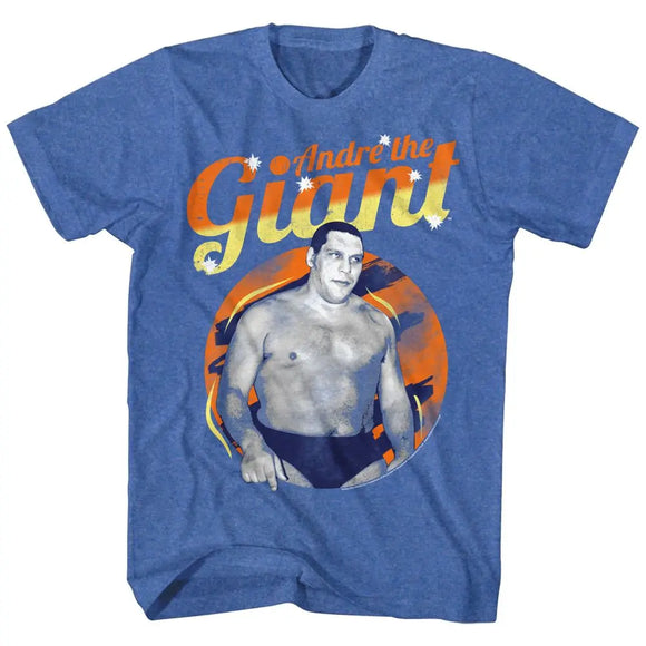 Andre The Giant-Retro Giant-Royal Heather Adult S/S T-Shirt - Royal Heather