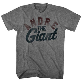 Andre The Giant-Giant-Graphite Heather Adult S/S T-Shirt - Graphite Heather