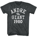 Andre The Giant-Atg1980-Black Heather Adult S/S T-Shirt - Black Heather