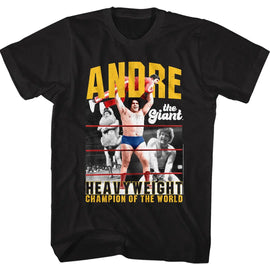 Andre The Giant-Heavyweight Champ-Black Adult S/S T-Shirt - Black