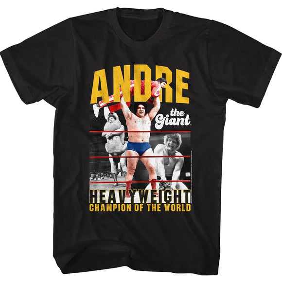 Andre The Giant-Heavyweight Champ-Black Adult S/S T-Shirt - Black