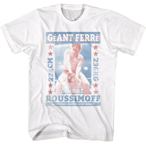 Andre The Giant-Andre Geant Ferre-White Adult S/S T-Shirt - White