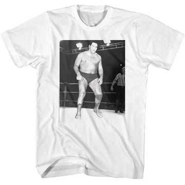 Andre The Giant-Andre Bw-White Adult S/S T-Shirt - White