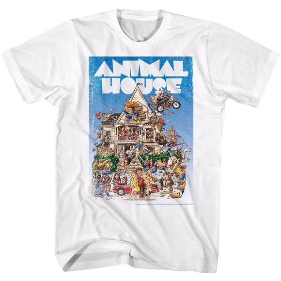 Animal House-Poster Time-White Adult S/S T-Shirt - White