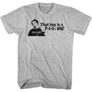 Animal House-Pig-Gray Heather Adult S/S T-Shirt - Gray Heather