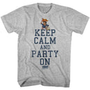 Animal House-Party On-Gray Heather Adult S/S T-Shirt - Gray Heather